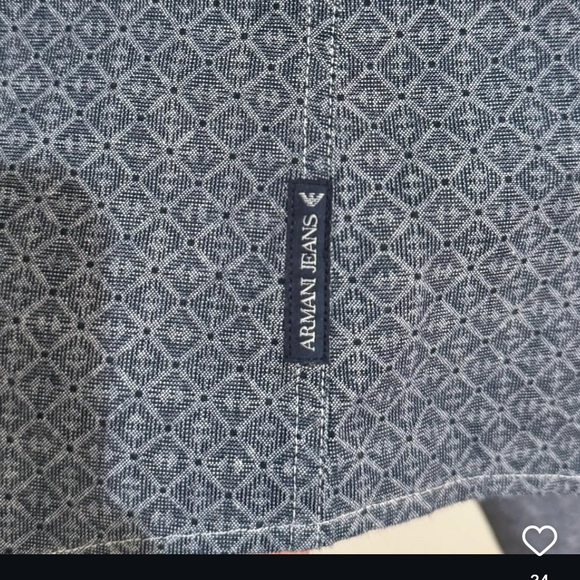 Giorgio Armani Men's Blue Patterned Shirt - Picture 9 of 9